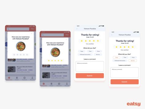 Restaurant rating in a food ordering app by Constance Montcoudiol on Dribbble Food Ordering App, Food Review, Order Food, About Ideas, Food Reviews, Restaurant Review, Food Design, App Design, A Food