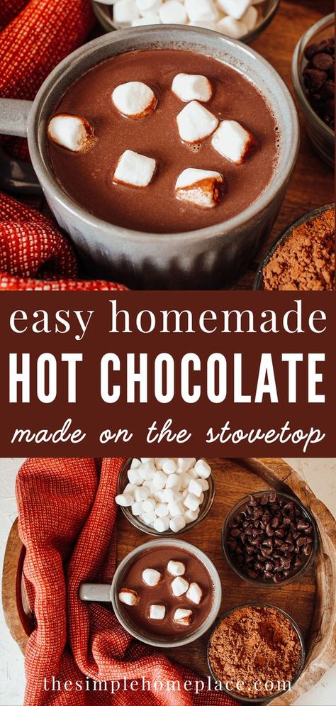 Warm your heart and soul with this easy stovetop homemade hot chocolate, perfect 🥰 for a cozy winter evening! Made with your favorite milk, chocolate, and some simple spices, this hot chocolate recipe is a delicious treat you don't want to miss out on. So, get your spoon ready! Follow the link for the recipe! How Chocolate Recipe, Hot Chocolate From The Santa Clause, How To Make Homemade Hot Cocoa, Hot Chocolate With Half And Half, The Best Homemade Hot Chocolate, Natural Hot Chocolate Recipe, Homemade Powder Hot Chocolate, Fresh Hot Chocolate, Home Made Hot Cocoa Recipe