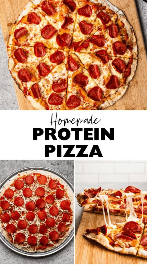 Homemade Protein Pizza Pizza Dinner Ideas, Protein Pizza Crust, Easy Healthy Pizza, Healthy Pizza Dough, High Protein Pizza, Healthy Homemade Pizza, Healthy Pizza Crust, Protein Pizza, Healthy Slice