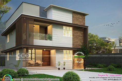 Modern house 2200 sq-ft with 4 bedrooms Craftsman House Designs, Mediterranean House Design, Cabin Style Homes, Ranch House Designs, Contemporary Cabin, Flat Roof House, Unique House Plans, Contemporary Home Design, Modern Apartment Design