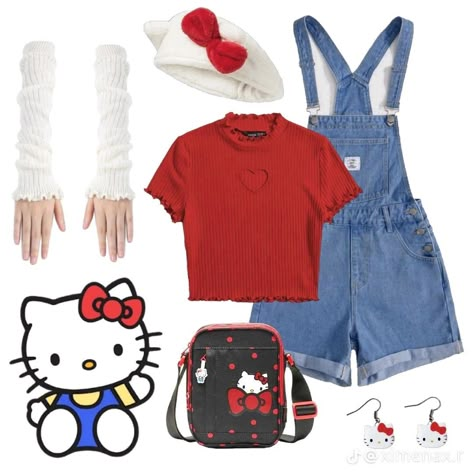 Hello Kitty Halloween Costume, Hello Kitty Costume, Hello Kitty Outfit, Sanrio Outfits, Kitty Outfit, Most Creative Halloween Costumes, Halloween Costumes 2022, Clever Halloween Costumes, Kitty Clothes