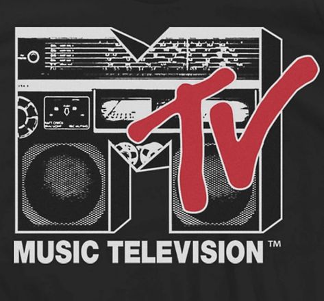 Old Mtv Logo Aesthetic, Mtv Logo Aesthetic, Mtv 90s Logo, Mtv Graphic Design, 90s Iconography, Mtv Wallpaper, Mtv Poster, Mtv Aesthetic, Retro Music Art