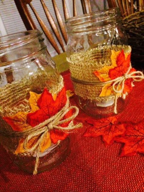 Thanksgiving Mason Jar Ideas, Dollar Store Thanksgiving Table, Thanksgiving Mason Jar, Unique Place Cards, Easy Thanksgiving Table Decor, Thanksgiving Table Decor Ideas, Fall Candle Decor, Fall Feast, Creative Centerpieces