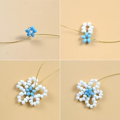 Seed Beads Daisy Earrings | Pandahall Inspiration Projects Flower Pattern Beads, Flowers With Seed Beads, Seed Bead Daisy Earrings, Beaded Daisy Earrings Diy, Beads Daisy Tutorial, Diy Daisy Earrings, Bead Daisy, Seed Bead Daisy, Beaded Wire Flowers