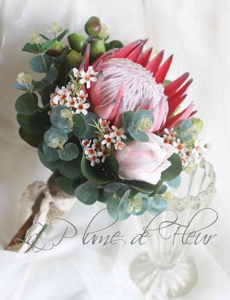 Pink Ice Protea, Formal Flowers, Zulu Wedding, Protea Wedding, Protea Bouquet, Unique Wedding Bouquet, King Protea, Protea Flower, Australian Native Flowers