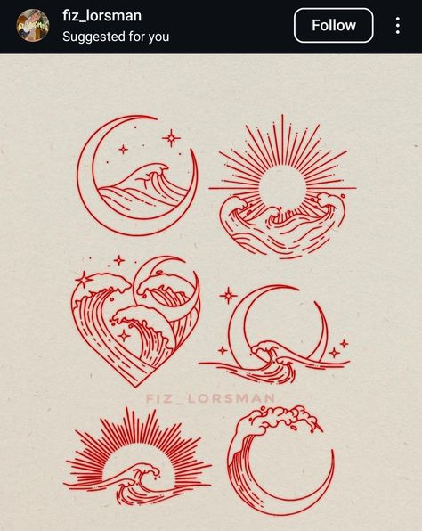 Water Tattoo Ideas, Zee Tattoo, Pisces Season, Sea Tattoo, Water Tattoo, Muster Tattoos, Small Pretty Tattoos, Sun Tattoos, Bio Art