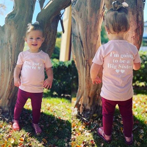 T Shirt Front And Back, Sister Tshirts, Sister Shirt, Big Sister Shirt, Baby 2, Printed Clothing, Girls T Shirts, Big Sis, Sister Shirts