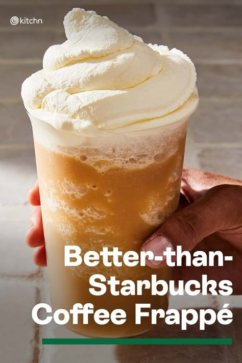 Coffee Frappe Starbucks, Cold Brew Frappuccino Recipe, Cold Brew Frappe, Iced Coffee Recipe Torani, Coffee Slushy Recipes, How To Make Starbucks Fraps At Home, How To Make A Blended Coffee Drink, Starbucks Coffee Frappuccino Recipe, Coffee Frappe Recipe Homemade