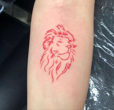 Small Lion Tattoo For Women Simple, Lion Line Art Tattoo, Red Lion Tattoo, Lion Tattoos For Women, Small Lion Tattoo For Women, Lion Tattoo For Women, Simple Lion Tattoo, Small Lion Tattoo, Lion Tattoo Ideas