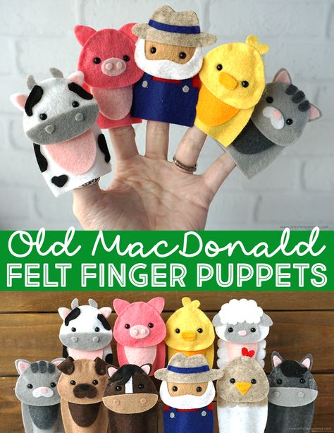 Felt Farm Finger Puppets | artsy-fartsy mama Farm Animal Finger Puppets Printable, Felt Puppets Patterns, Diy Hand Puppets Pattern, Free Felt Finger Puppet Patterns, Free Finger Puppet Patterns, Felt Finger Puppets Free Pattern, Felt Patterns Free, Finger Puppet Patterns, Felt Kids