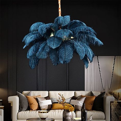 Feather Bouquet, Feather Chandelier, Pendant Light Chandelier, Feather Lamp, Fitted Bedrooms, Lantern Design, Feather Art, Pendant Lights & Chandeliers, Ostrich Feather