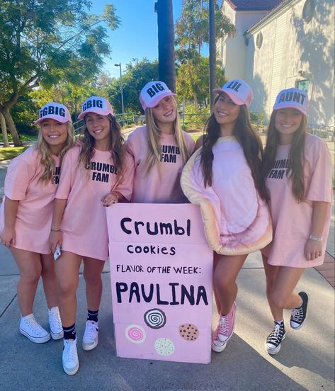 Big Sister Reveal Ideas Sorority, Crumbl Cookie Costume, Big And Little Posters Ideas, Cheer Sister Reveal Ideas, Big Little Box Reveal Ideas, Big And Little Reveal Ideas Cheer, Sister Reveal Ideas, Big Sis Little Sis Reveal Ideas, Taylor Swift Big Little Reveal