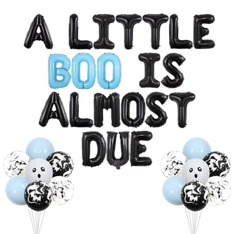 50 Fabulous (Somewhat Spooky) Halloween Baby Shower Ideas Spooky Baby Shower Ideas Boy, Ghost Baby Shower Ideas, Halloween Baby Shower Decorations, Ghost Balloons, Halloween Baby Shower Ideas, Little Boo Is Almost Due, Boo Party, Ghost Theme, Blue Ghost