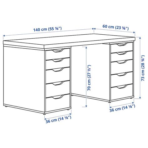 LAGKAPTEN / ALEX Desk, gray/turquoise, 551/8x235/8" - IKEA Ikea Alex Drawers Black, Desk Blueprints, Craft Area Ideas Small Spaces, Alex Desk, Painted Table Tops, Alex Drawer, Ikea Alex, Ikea Website, Plastic Foil