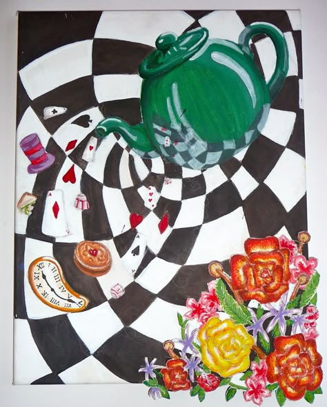 Alice In Wonderland Drawing Ideas, Wonderland Drawing Ideas, Alice In Wonderland Drawing, Alice In Wonderland Painting, Wonderland Drawing, Alice In Wonderland Paintings, Comic Christmas, Alice In Wonderland Garden, Alice In Wonderland Art