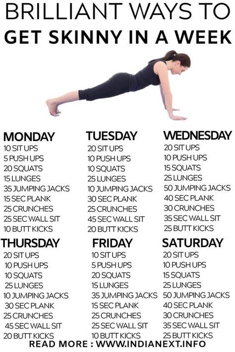 Backfat Workouts With Weights, One Week Exercise Plan, Exercise To Get Skinnier, How To Get Skinnier In Two Weeks, Loose Weight Exercises, Workouts To Get Skinnier In A Week, How To Become Skinnier In A Week, Work Out To Get Skinnier, Tips To Get Skinnier