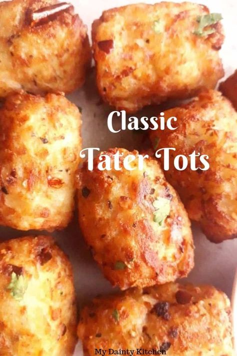 Homemade Tater Tot Recipes, Tatertots Recipes, Potatoe Receipe, Potato Appetizers Easy, Tator Tot Recipe, Matching Tattoos For Sisters, Tiny Matching Tattoos, Crispy Potato Bites, Tattoos For Sisters