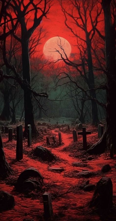 Swamp Art, Creepy Graveyard, Wallpaper Backgrounds For Iphone, Backgrounds For Iphone, Creepy Backgrounds, Halloween Wallpaper Backgrounds, Dark Landscape, Arte Peculiar, Horror Artwork