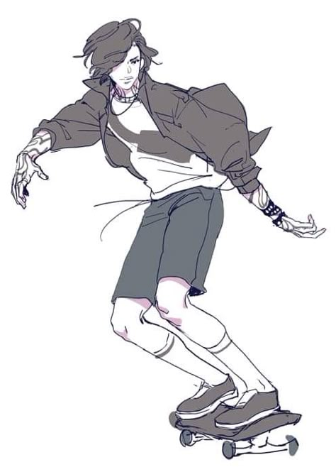 Skater Poses, Dmc V, Dmc 5, Skate Art, 캐릭터 드로잉, Arte Sketchbook, Skateboard Art, Pose Ref, Character Poses