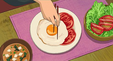 Anime Food Gif, Studio Ghibli Food, Ghibli Food, Marnie Was There, Animated Food, Wallpaper Studio, Anime Bento, When Marnie Was There, Chihiro Y Haku