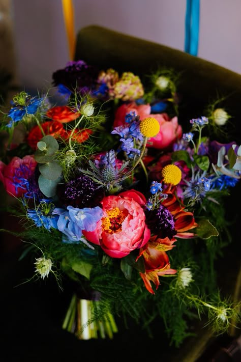 Jewel Tones Wedding Bouquet, Jewel Toned Wildflower Wedding, Moody Jewel Tone Bridal Bouquet, Jewel Tone Wildflower Bouquet, Bold Flower Bouquet, Jewel Tone Wildflower Wedding, Vibrant Jewel Tone Wedding, Bold Floral Arrangements, Jewel Tone Wedding Florals