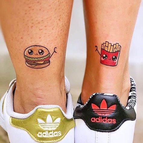 Simple Matching Tattoos Couples, Cute Best Friend Tattoos, Matching Bff Tattoos, Friendship Tattoo, Bestie Tattoos, Partner Tattoos, Maching Tattoos, Cute Matching Tattoos, Matching Friend Tattoos