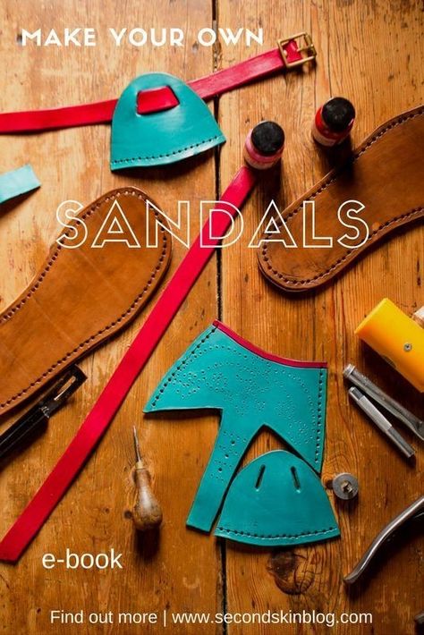 Diy Leather Sandals, Make Your Own Shoes, How To Make Leather, Diy Sandals, Making Shoes, Sandals Patterns, Make Shoes, Leather Craft Patterns, Leather Tools