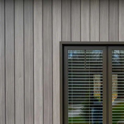 Metal Siding From I-XL Building Products Canada Vertical Hardie Board Siding, Vertical And Horizontal Siding Exterior, Modern Metal Siding, Vertical Siding Exterior, Metal Siding House, House Siding Options, Vertical Wood Siding, Hardie Board Siding, Master Suite Addition