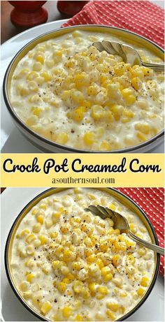 Slow Cooker Creamed Corn, A Southern Soul, Creamed Corn Recipes, Cream Corn, Pastas Recipes, Holiday Side Dish, Creamy Corn, Pot Roast Slow Cooker, Holiday Side