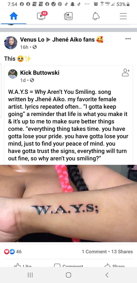 Jhene Aiko Tattoos Ideas, Tattoo Jhene Aiko, Ways Tattoo Jhene Aiko, Ways Tattoo, Jhene Aiko Tattoos, Meaningful Tattoo Quotes, Meaningful Tattoo, Jhene Aiko, Lose Your Mind