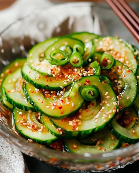 Korean Cucumber Salad – Easy, Refreshing, and Spicy Dish Spicy Cucumber Salad Asian, Korean Cucumber Side Dish, Korean Salad, Korean Cucumber Salad, Korean Cucumber, Spicy Cucumber Salad, Asian Cucumber Salad, Korean Side Dishes, Salad Easy