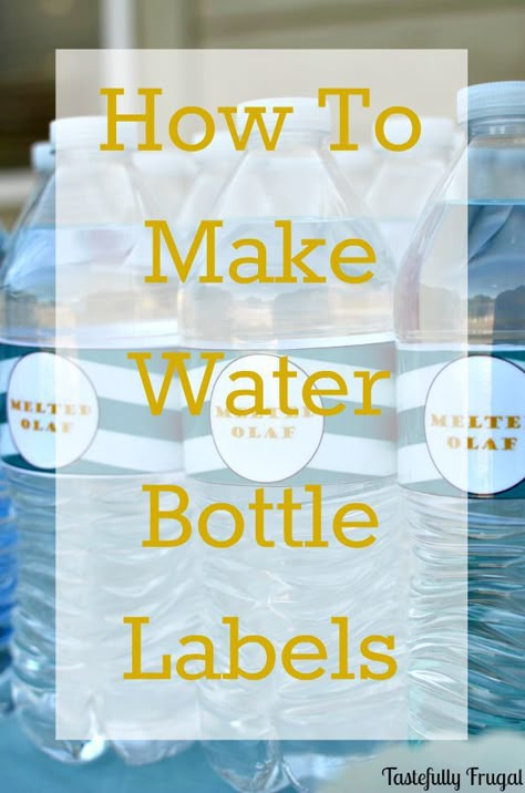 Creative Ramblings | How to Make Water Bottle Labels | http://www.creativeramblingsblog.com Water Bottle Labels Free, Diy Water Bottle Labels, Bottle Lables, Custom Water Bottle Labels, How To Make Water, Printable Water Bottle Labels, Water Bottle Labels Template, Wedding Water Bottles, Diy Water Bottle