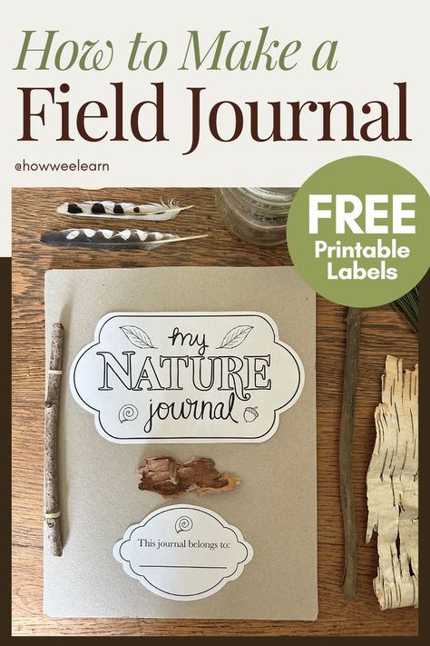 Make this cute little DIY notebook to bring with you on your next nature walk! This is such a sweet little nature craft and perfect for nature study! Arts And Crafts For Toddlers, Nature Club, Homeschool Nature, Forest School Activities, Field Journal, Nature School, Nature Sketch, Labels Printables Free, Happy Earth Day