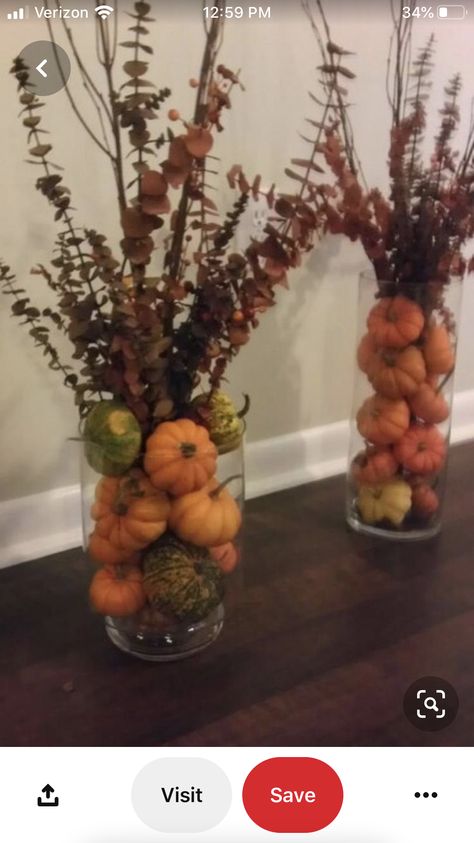 Mantel Decoration Ideas, Easy Diy Fall Decor, Outside Fall Decor, Pumpkin Vase, Easy Fall Decor, Fall Deco, Fall Thanksgiving Decor, Autumn Decorating, Fall Mantel Decorations