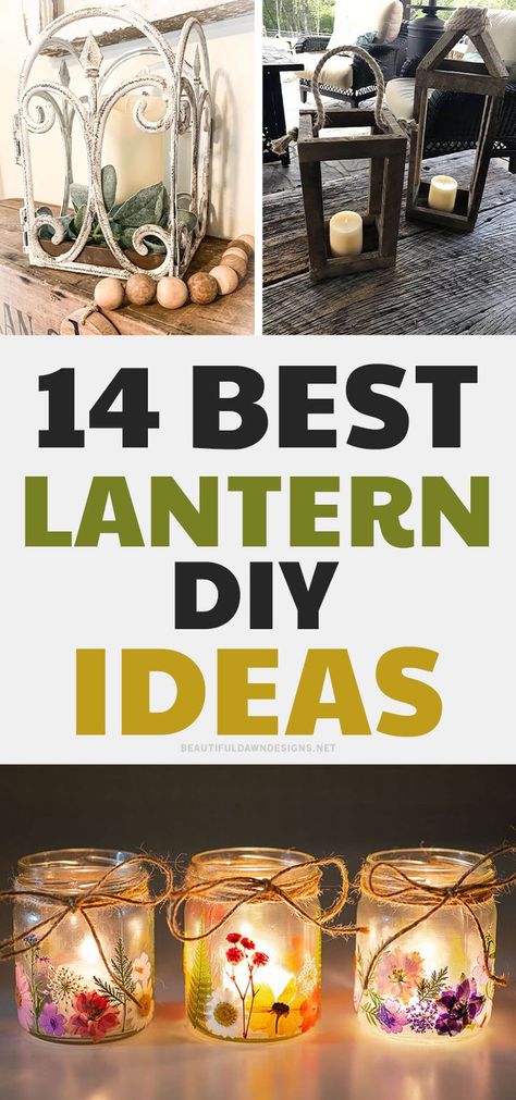 Lantern Diy Ideas, Diy Lantern Lights, Diy Solar Lanterns, Diy Candle Lantern, Homemade Lanterns, Luminary Diy, Fairy Lights In A Jar, Lantern With Fairy Lights, Diy Lantern