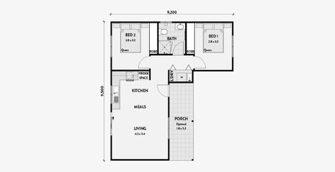 L Shaped Tiny House, Small House Australia, Granny Flats Australia, Flat Floor Plan, Granny Flat Plans, Granny Flat Ideas, U Shaped Houses, L Shaped House Plans, Granny Annexe