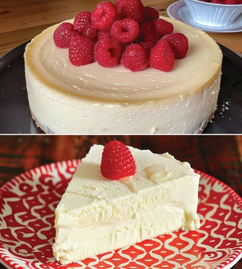 Crustless Keto Cheesecake - Dieter24 Crustless Keto Cheesecake, Crustless Cheesecake, Keto Friendly Fruit, Sour Cream Cheesecake, Low Carb Cheesecake Recipe, Carnivore Keto, Sugar Free Cheesecake, Slow Carb, Sugar Free Recipes Desserts