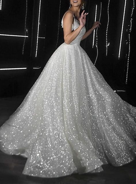 Glittering Dress, Glittery Wedding Dress, Glittery Wedding, Cheap Prom Dresses Online, Sequin Ball Gown, Spaghetti Strap Wedding Dress, Ball Gown Prom Dresses, Gown Prom Dresses, Dress Wedding Party