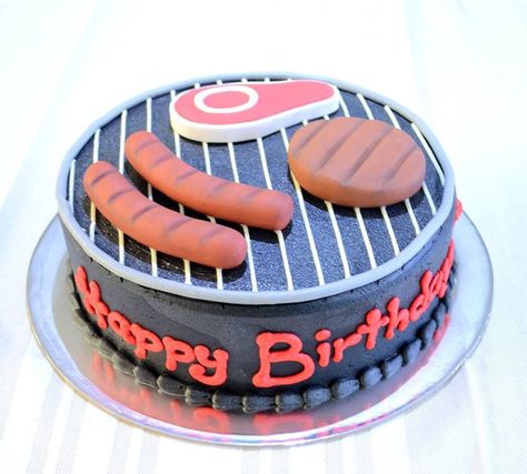 Birthday Cake Ideas For Men, Male Cakes, Cake Ideas For Men, Bbq Cake, Man Cakes, Birthday Cupcakes Decoration, Small Birthday Cakes, New Birthday Cake, Dad Birthday Cakes