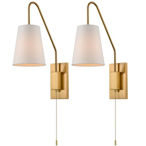 Bedside Wall Lamps, Bedroom Wall Lamp, Brass Wall Sconces, Modern Plates, Plug In Wall Lights, Brass Wall Lamp, Modern Wall Lamp, Wall Lamps Bedroom, Brass Wall Light