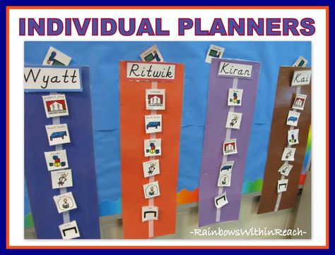 Individual Visual Planners for Children with Special Needs Visual Schedule Preschool, Special Needs Classroom, Visual Planner, Picture Schedule, Asd Classroom, Visual Prompts, Child Growth, Sped Classroom, Visual Schedules