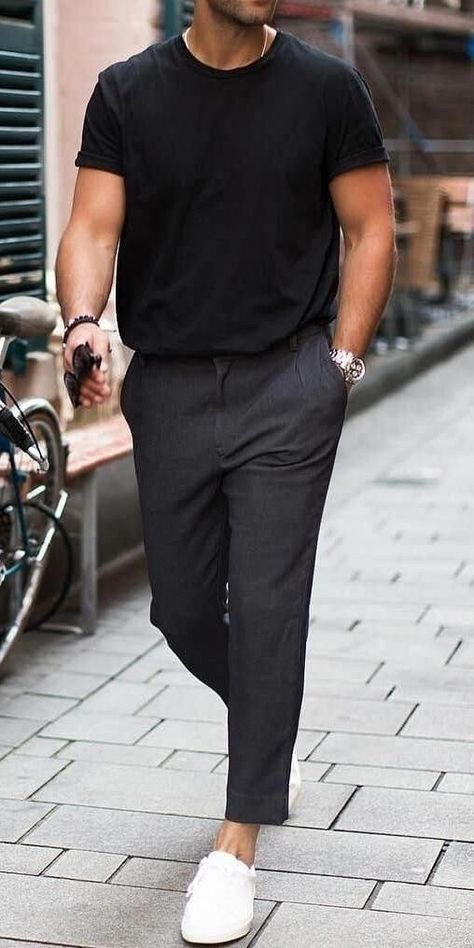 Minimalist Moda, Outfits To Try, Mens Business Casual Outfits, Minimalist Fashion Men, Mens Summer Outfits, Mens Casual Outfits Summer, Men Fashion Casual Shirts, Stylish Men Casual, Street Style Outfits Men