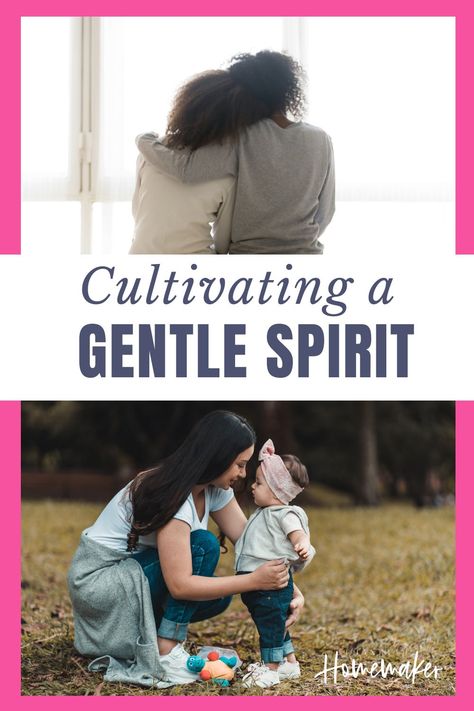 Cultivating a gentle spirit as mothers and wives is a character trait we all should desire. We will walk through what it means to be gentle and practical ways to cultivate this character trait. Relying on the Holy Spirit's work in us to develop gentleness in our lives and relationships is of utmost importance, along with a focus on trusting God's goodness and control over all circumstances. Gentleness Fruit Of The Spirit, Modesty Journey, Christian Parenting Books, Biblical Woman, Biblical Advice, Homeschool Coop, Gentle Spirit, Titus 2, Christian Homemaking