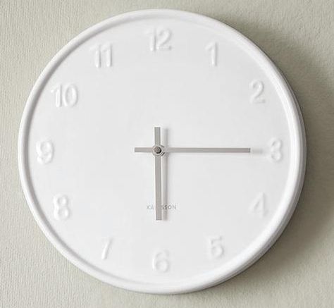 Ceramic Clock, White Wall Clock, Wall Clock Classic, White Clock, White Wall Clocks, White Clocks, Black Wall Clock, Kitchen Clocks, Colorful Kitchen