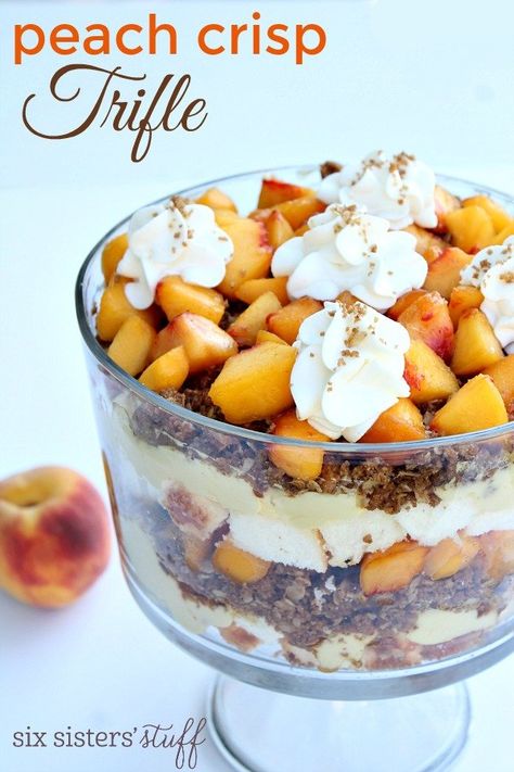 Summer Trifle Recipes, Peach Trifle, Summer Trifle, Banana Pudding Trifle, Trifle Bowl Recipes, Trifle Dessert Recipes, Fruit Trifle, Cheesecake Trifle, Trifle Recipes