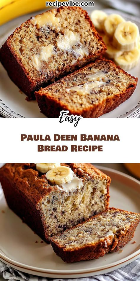 Bake the ultimate comfort food with Paula Deen's Banana Bread Recipe! This easy-to-follow recipe guarantees a moist, flavorful loaf that’s perfect for using up overripe bananas. Add walnuts or chocolate chips for an extra treat! Get ready to enjoy a slice of heaven fresh from your oven! Paula Deen Banana Bread Recipe, Banana Bread Recipe Paula Deen, Paula Deen Banana Bread, Super Moist Banana Bread, Banana Recipes Overripe, Butter Banana Bread, Banana Nut Bread Recipe, Cozy Weekend, Moist Banana Bread