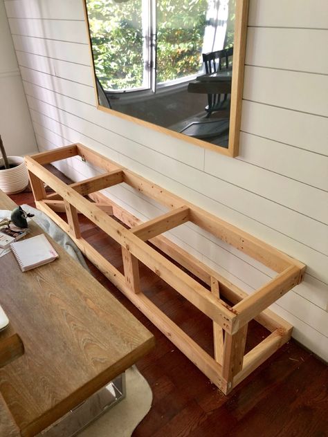 Table Bench With Storage, Diy Dining Table Bench, Breakfast Nook Banquette, Built In Dining Bench, Bench Seat With Storage, Diy Banquette, Dining Bench With Storage, Breakfast Bench, Diy Breakfast Nook