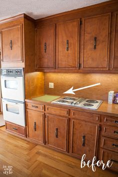 1970's kitchen before DIY kitchen makeover Removing Kitchen Cabinet Doors, Diy Cabinet Doors Makeover, Old Kitchen Cabinet Makeover, How To Remove Kitchen Cabinets, Cabinet Door Makeover, 1960s Kitchen Remodel, Vintage Kitchen Cabinets, Update Kitchen Cabinets, Diy Cabinet Doors