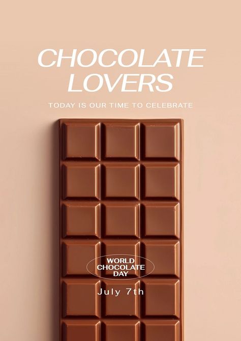 Chocolate lovers poster template | premium image by rawpixel.com / kanate Chocolate Instagram Post Ideas, Chocolate Social Media Post, Chocolate Campaign, Chocolate Poster Design, Chocolate Poster, Chocolate Advertising, Images Of Chocolate, Aesthetic Mockup, New Year Post