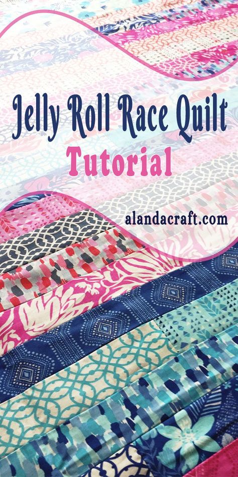 Learn how to create a fast and easy quilt using jelly roll strips. Full step-by-step written and video tutorial. How To Quilt A Jelly Roll Race Quilt, How Many Jelly Rolls To Make A Queen Size Quilt, Jellyroll Race Quilts, Queen Size Jelly Roll Quilt Patterns Free, Jelly Roll Race Quilt Tutorial, Jellyroll Race Quilt Patterns, Jellyroll Race Quilt Tutorials, Jelly Roll Quilts Easy, How To Make A Jelly Roll Quilt